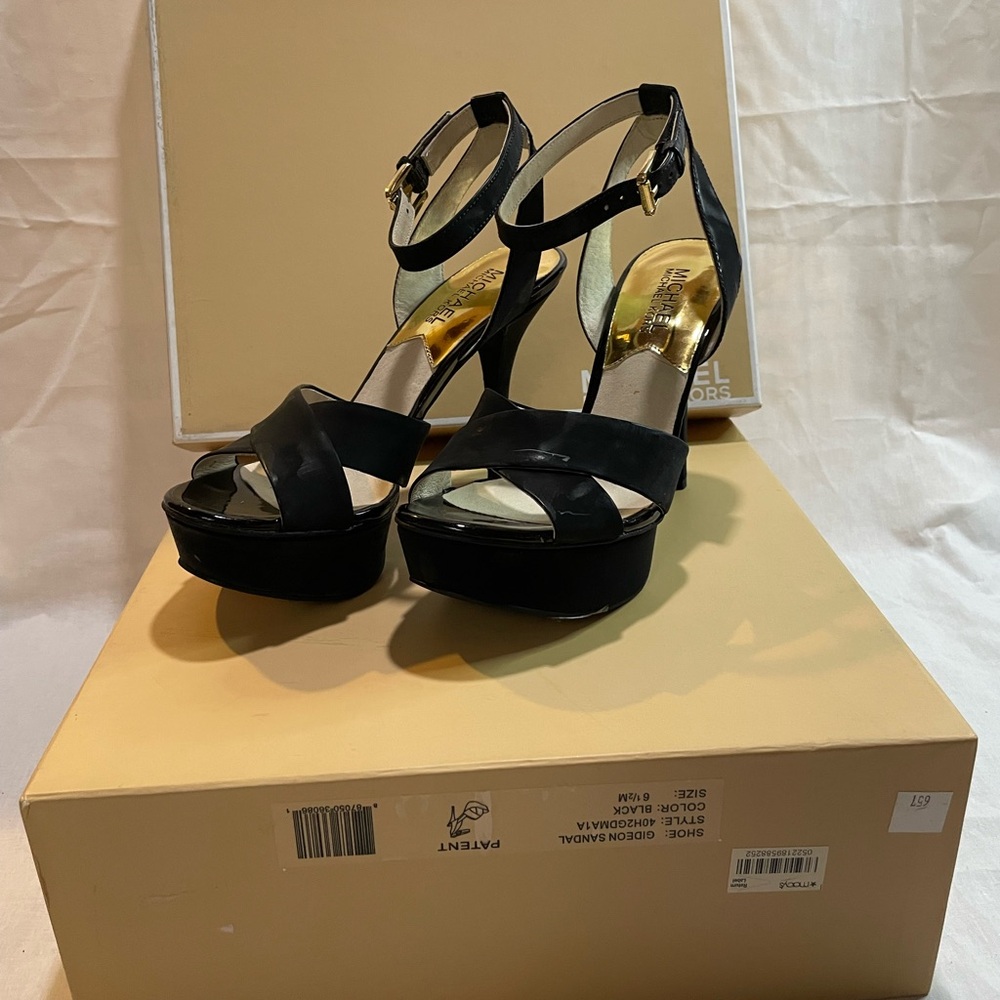 Michael Kors Black Stiletto Heels Strappy Sandals